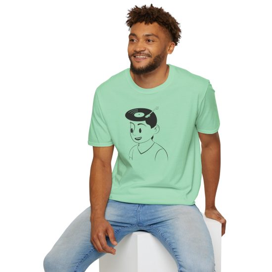 Retro Vinyl Head Illustration T-Shirt