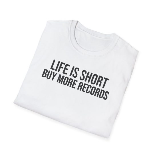 Vintage Music Lover T-Shirt - 'Life is Short, Buy More Records'