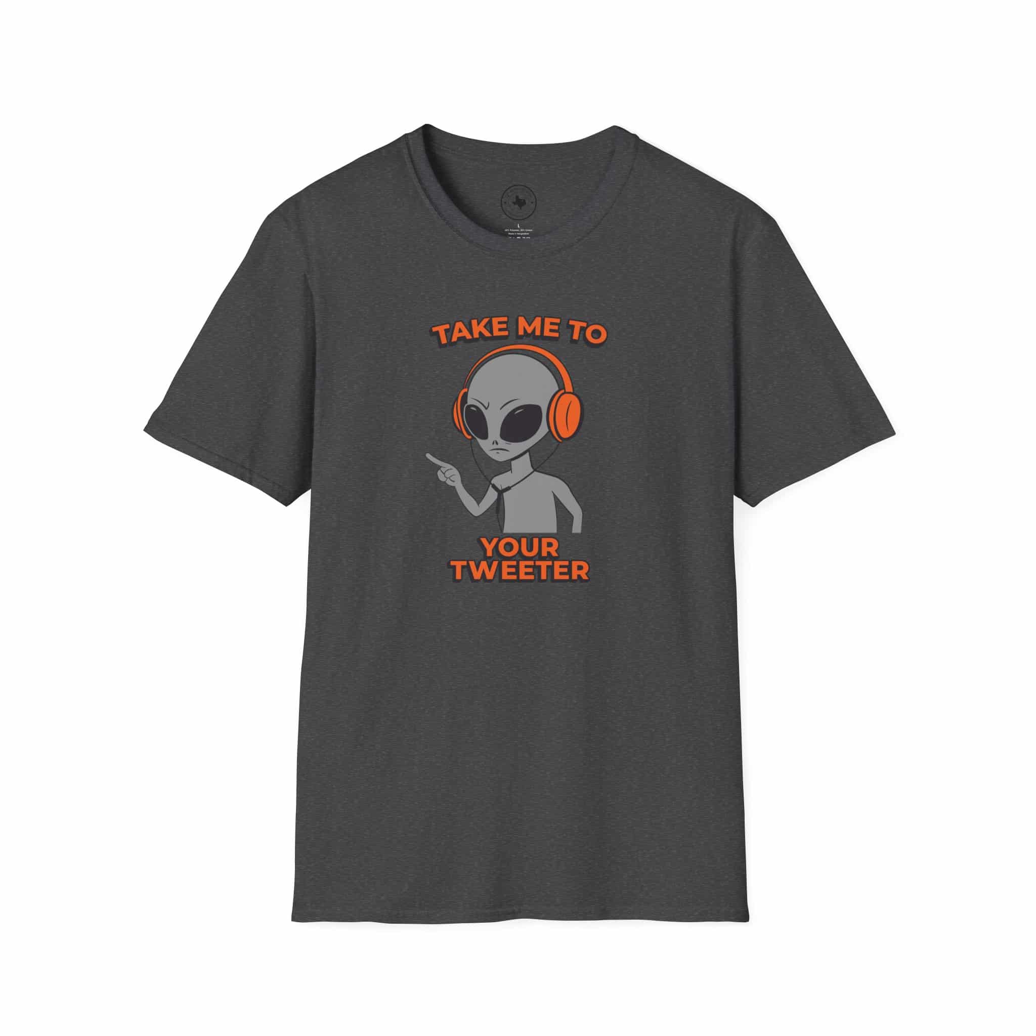 Alien DJ T-Shirt — "Take Me To Your Tweeter" Graphic Tee - Image 2