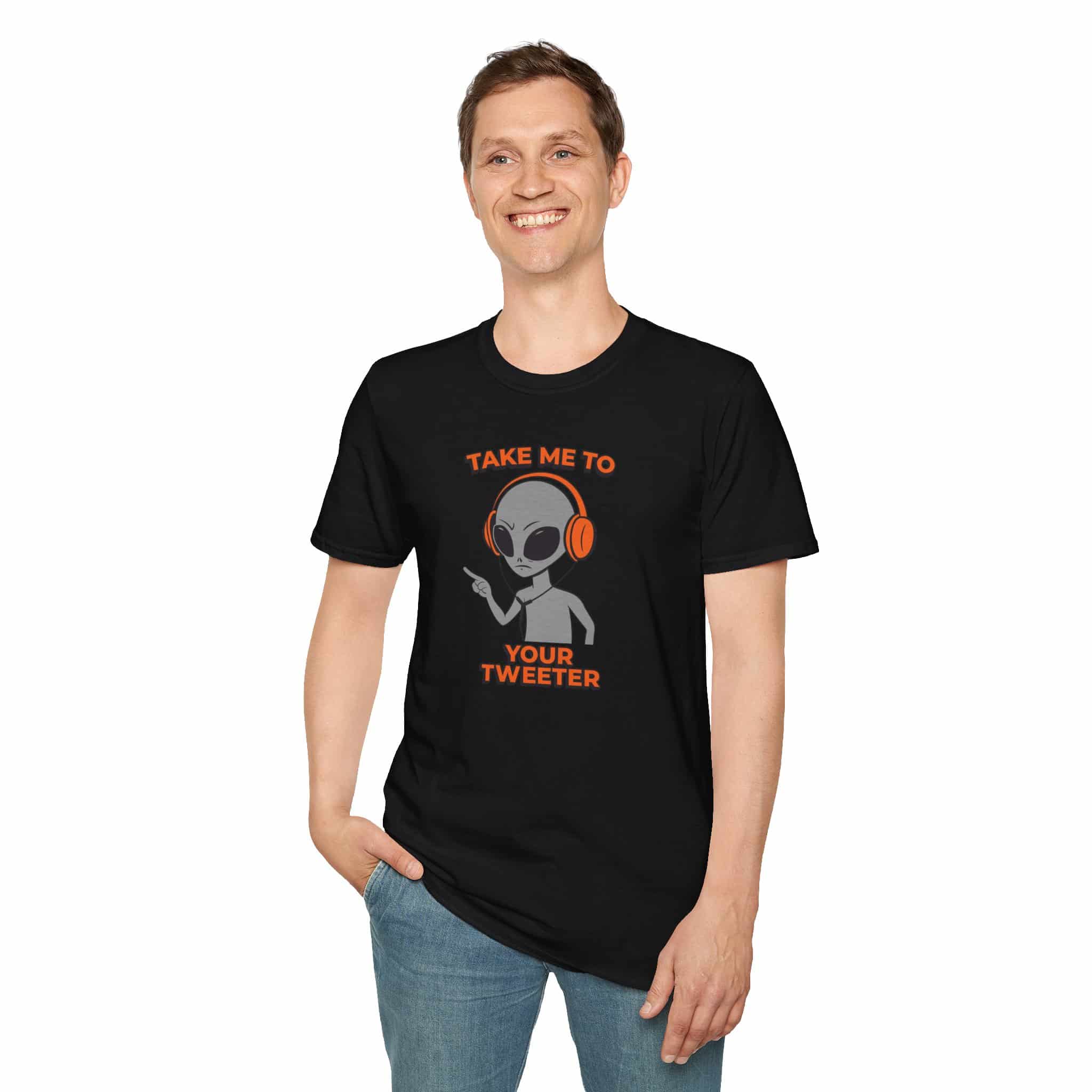 Alien DJ T-Shirt — "Take Me To Your Tweeter" Graphic Tee - Image 17