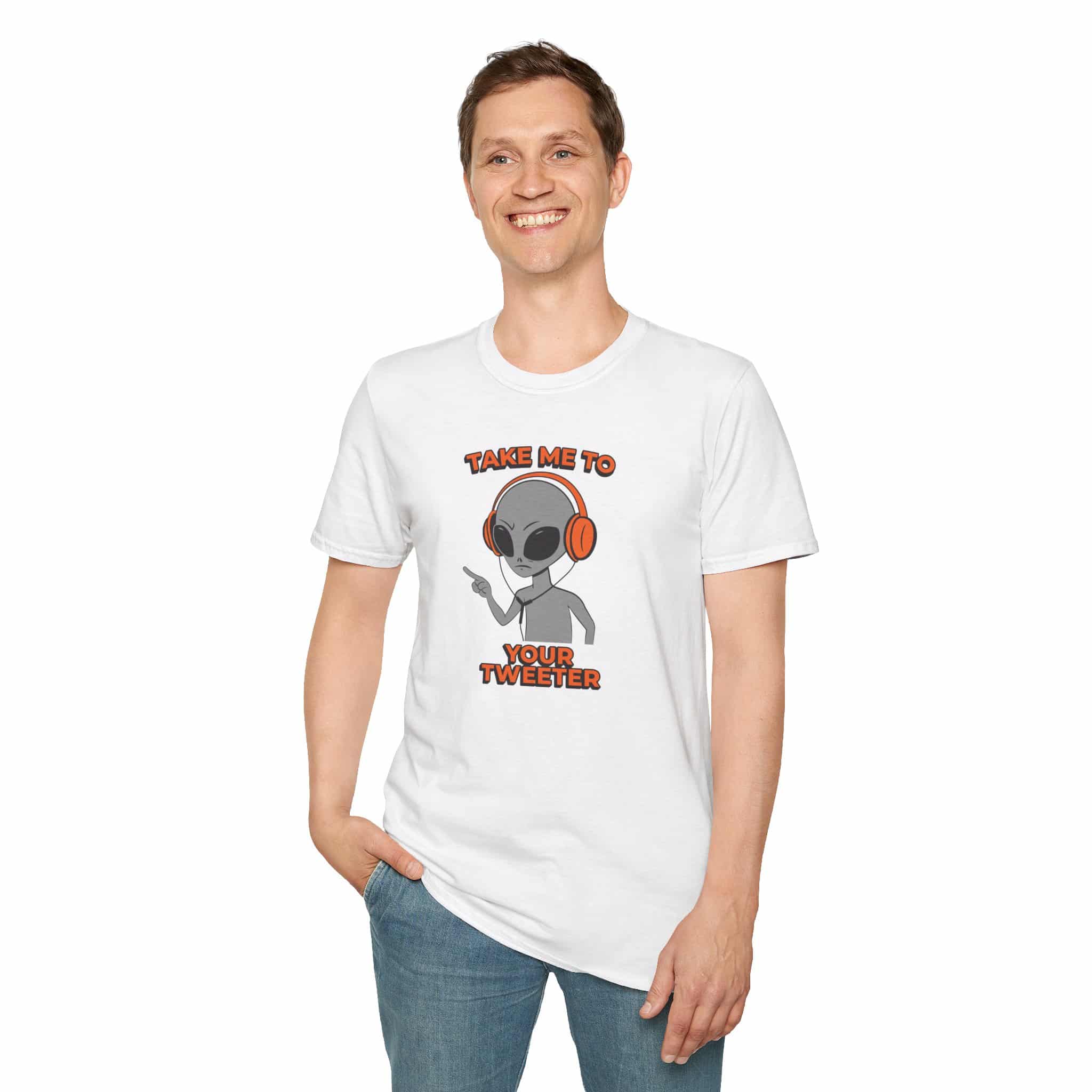 Alien DJ T-Shirt — "Take Me To Your Tweeter" Graphic Tee - Image 12